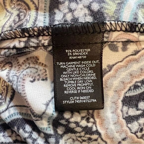 ECI New York Boho Off Shoulder Paisley Handkerchief Hem Blouse L Large - Picture 8 of 8